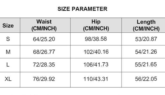 Size chart for Bermuda Lin Classique by TUTIS showing waist, hip, and length measurements | SuzzaneMarket