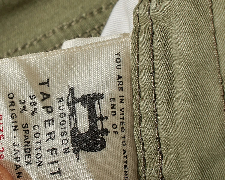 Bermuda Campeur Coton Élasthanne Vert Armée Détails Composition