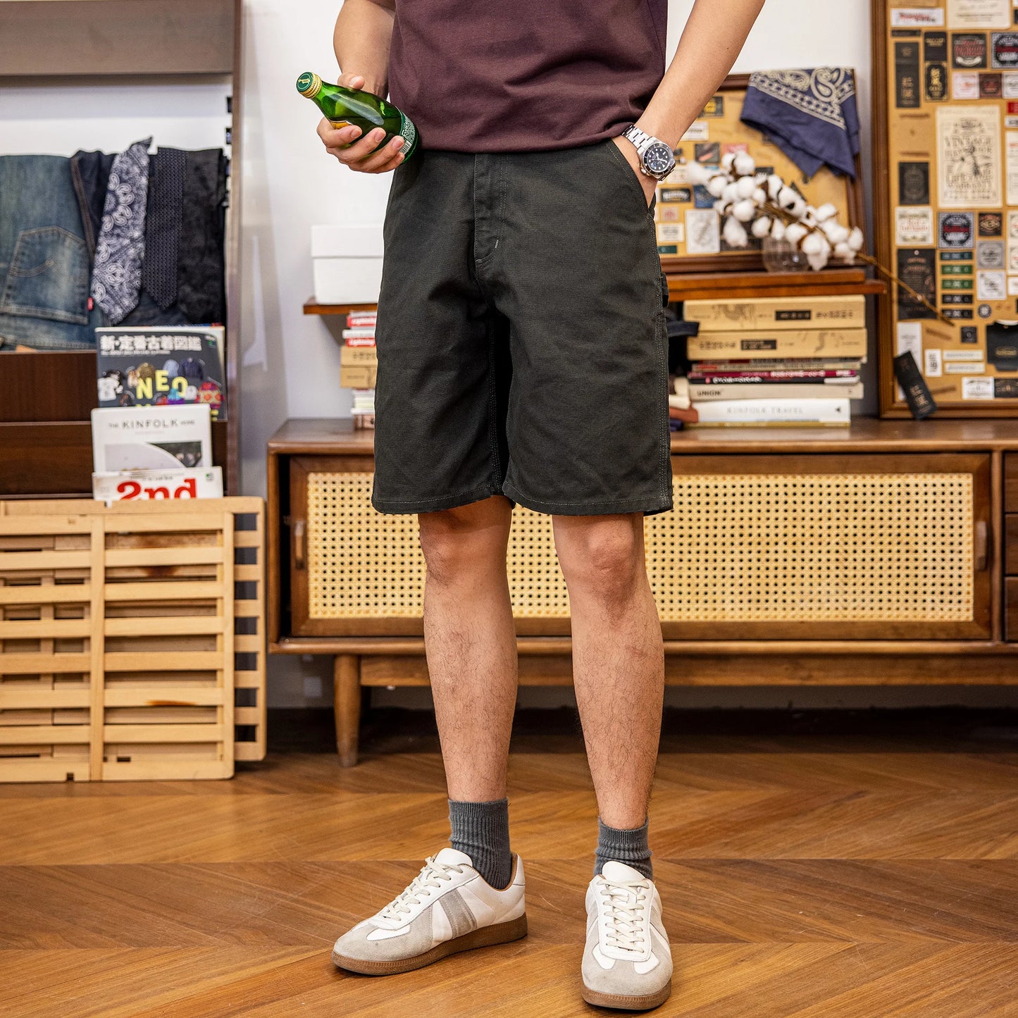 Bermuda Spring 100% Coton Olive1