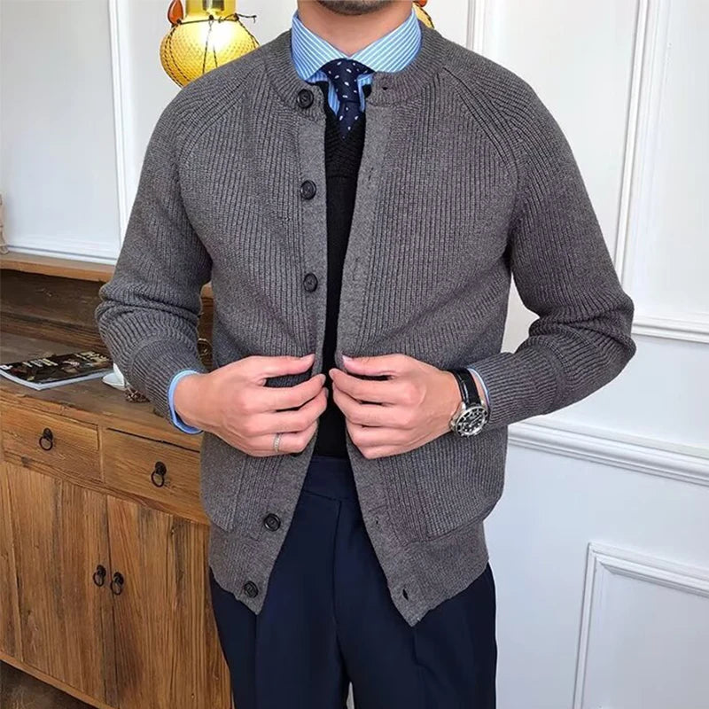 Cardigan Messieurs Gris Ouvert
