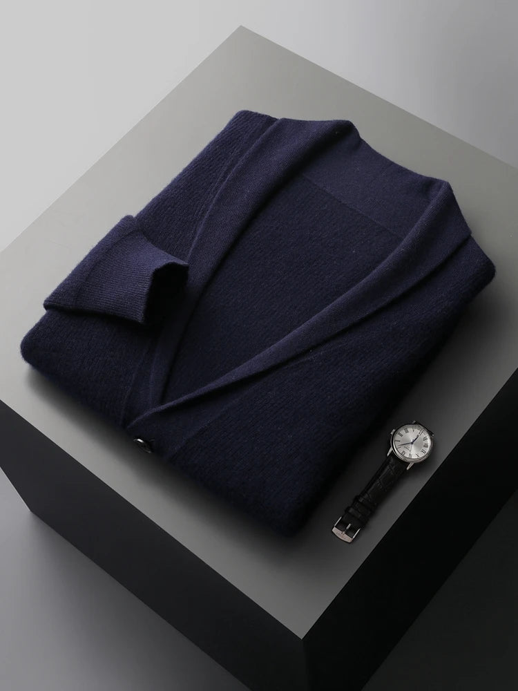 Cardigan Montmartre 100% Laine Mérinos Bleu Marine