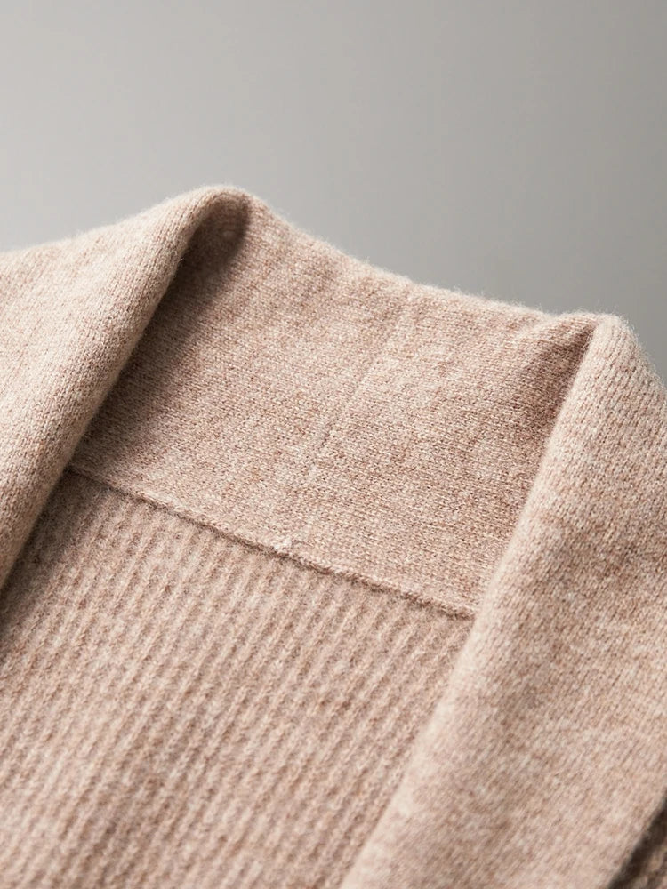 Cardigan Montmartre 100% Laine Mérinos détails Col