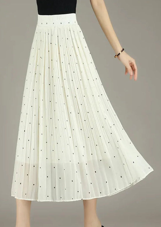 Jupe Tulle Pois blanche avec taille élastique, mi-mollet, légère en polyester, parfaite pour différentes occasions | SuzzaneMarket