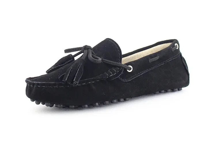 Loafers en Cuir Suède BETH1, coloris noir, semelle picots en caoutchouc, confort textile | SuzzaneMarket
