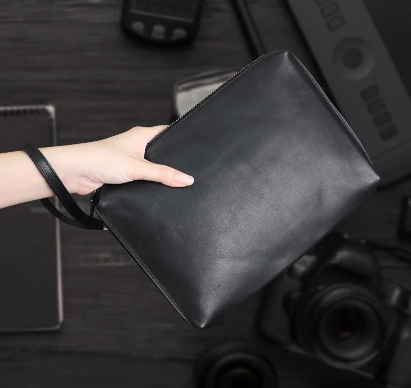 Pochette Constantine en Cuir Véritable Black