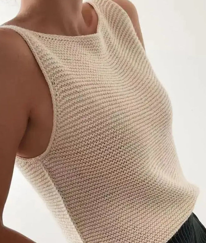 Débardeur tricot fin en laine, coupe carrée, doux et souple | SuzzaneMarket
