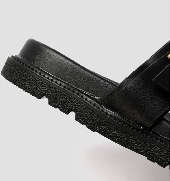 Sandales Claquettes Gladiator Plateforme JUKI en cuir synthétique avec semelle intérieure compensée |SuzzaneMarket