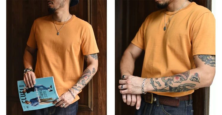 T-Shirt Akita 100% Coton Qualité Supérieur Jaune 1