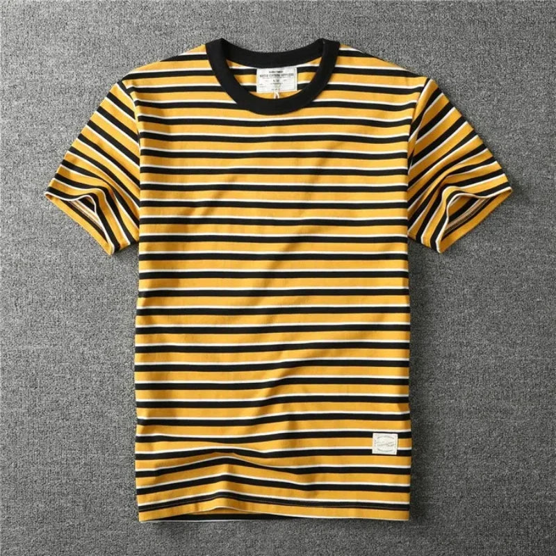 T-shirt Rayé 100% Coton Yellow