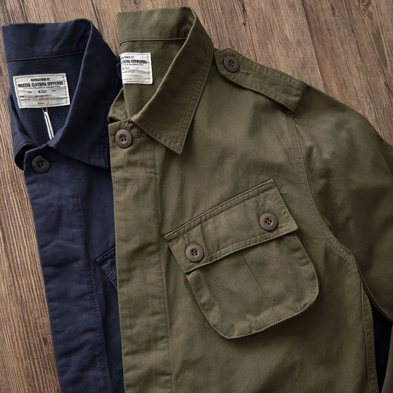 Veste American Vintage 100% Coton Vert Armée ou bleue