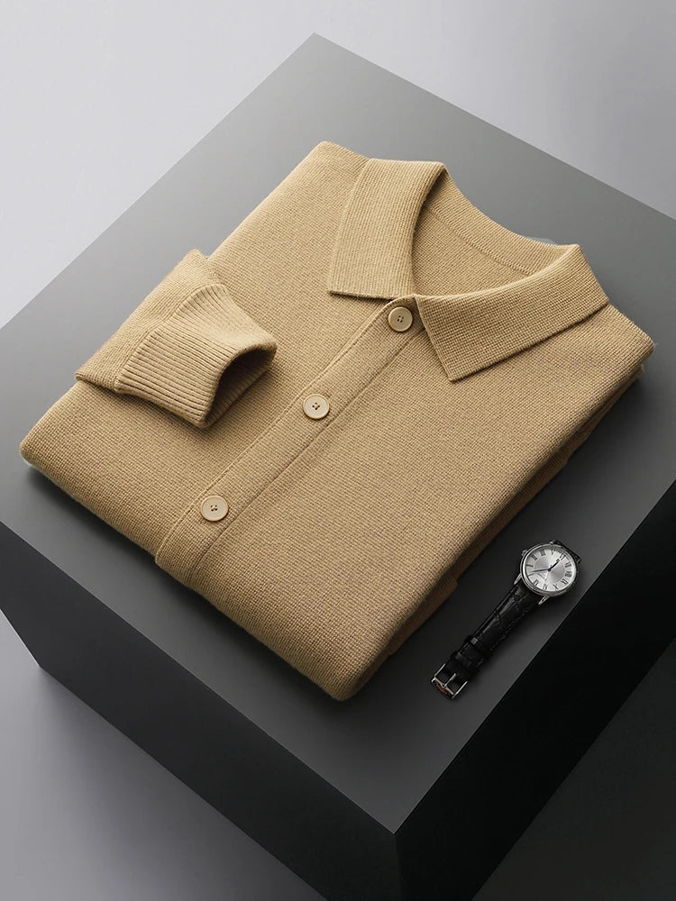 Veste Cardigan Busan 100% Laine Fine beige 1
