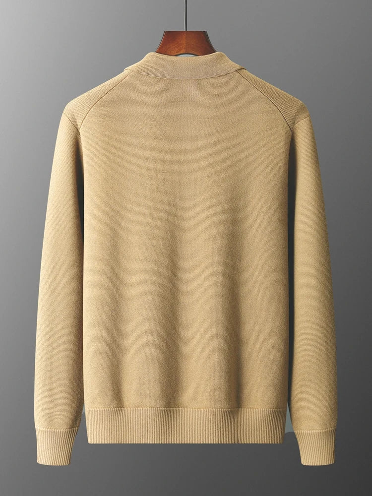 Veste Cardigan Busan 100% Laine Fine Beige Dos