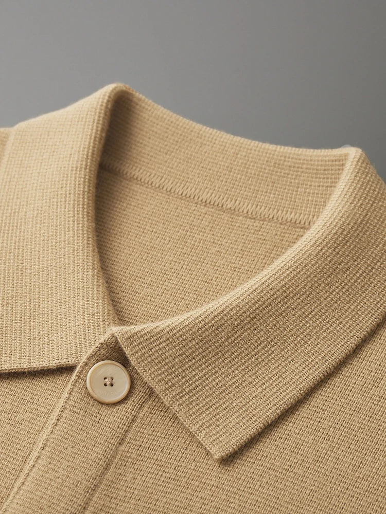 Veste Cardigan Busan 100% Laine Fine Détails Col