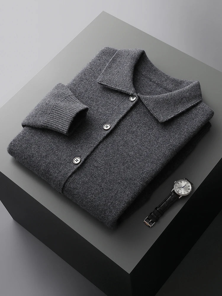 Veste Cardigan Busan 100% Laine Fine Dark-Grey 1
