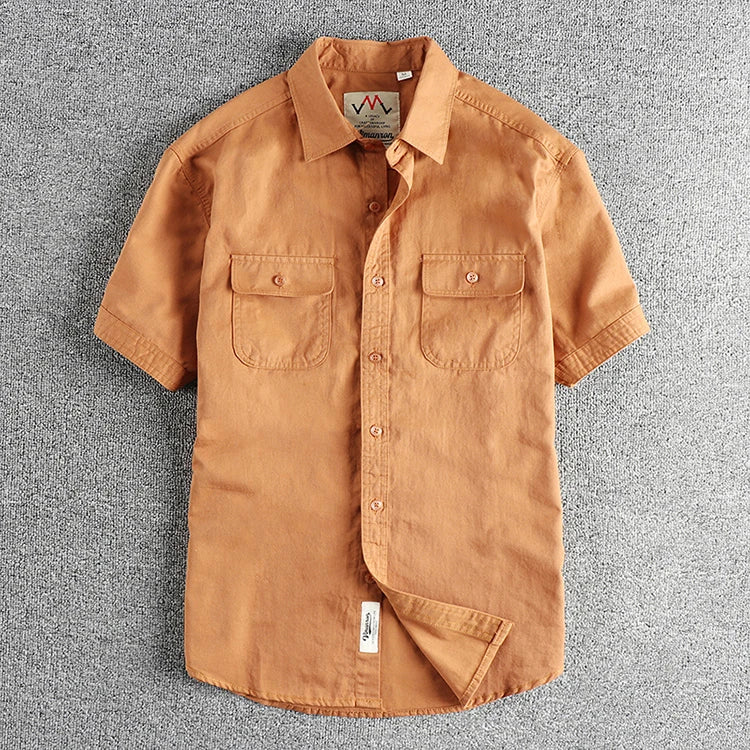 Chemise Cargo 100% Coton Orange