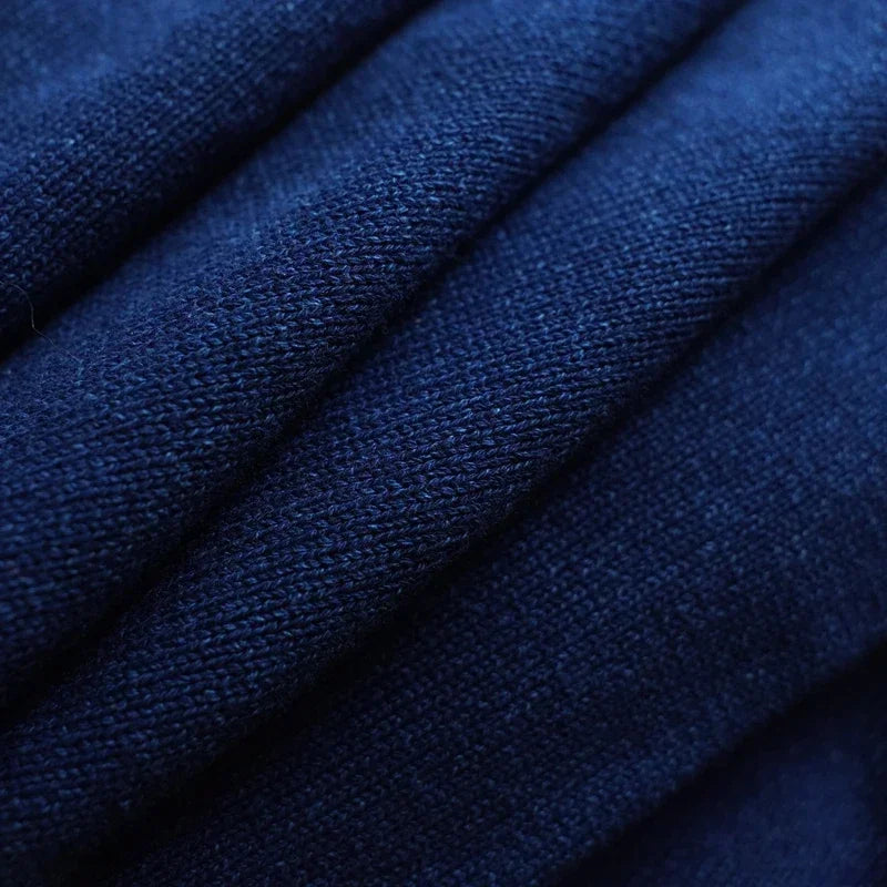 Pull Indigo Coton Haute Qualité Détails