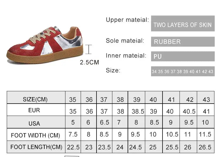 Baskets bi-colore en cuir et suède avec semelle épaisse en gomme, confort optimisé | Suzzanemarket
