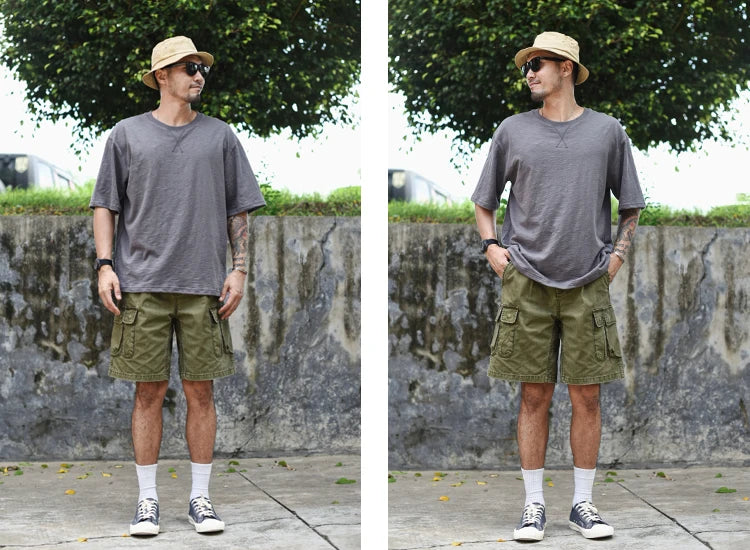 Bermuda Aubrac Cargo 100% Coton Vert Armée 3