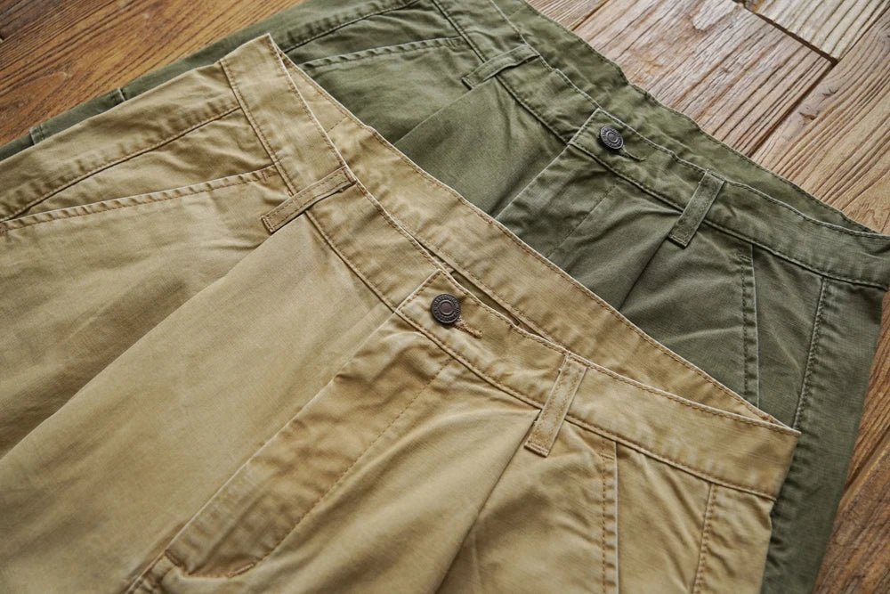 Bermuda Aubrac Cargo 100% Coton Vert Armée ou Beige