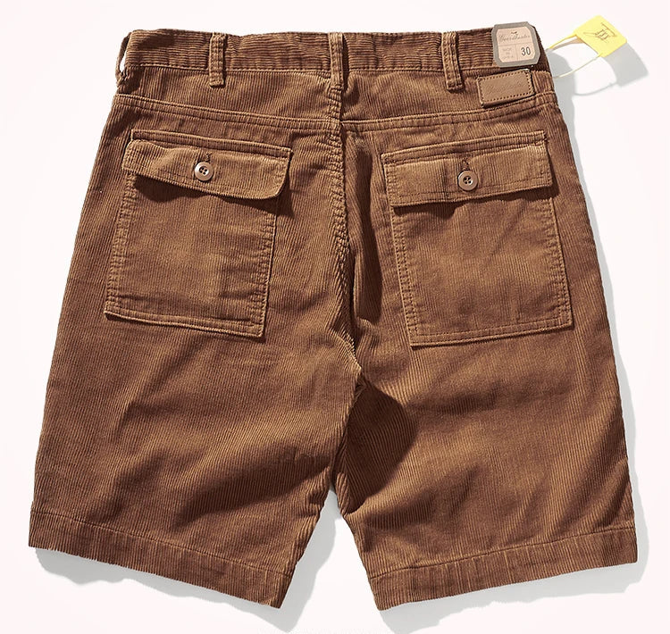 Bermuda Bricoleur Velours 98% Coton 2% Spandex Marron Arrière