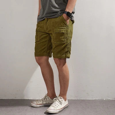 Bermuda Bricoleur Velours 98% Coton 2% Spandex Vert Armée