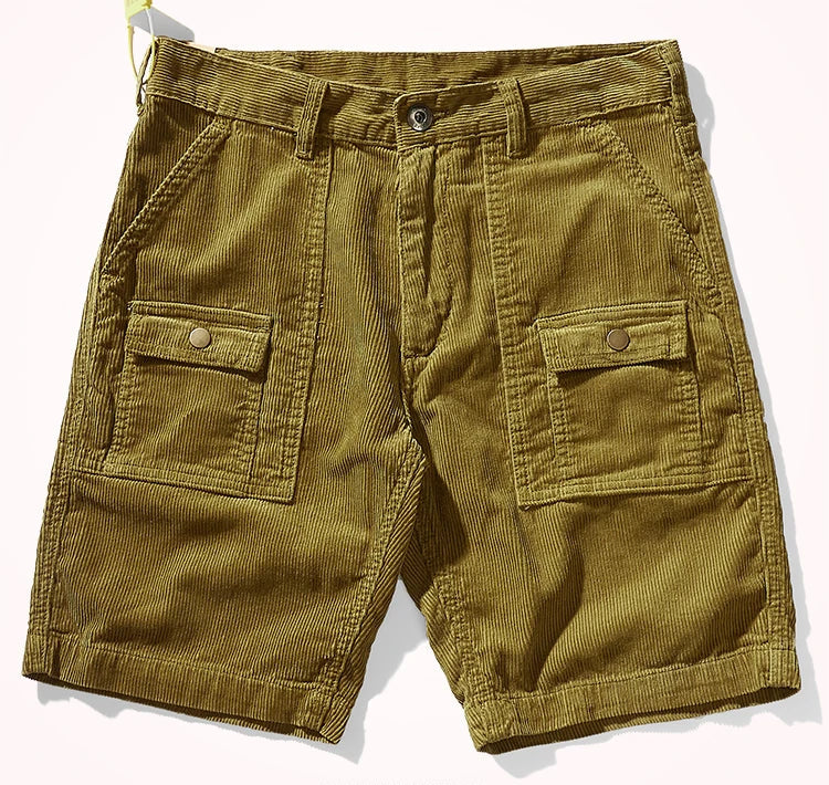 Bermuda Bricoleur Velours 98% Coton 2% Spandex Vert Armée 1