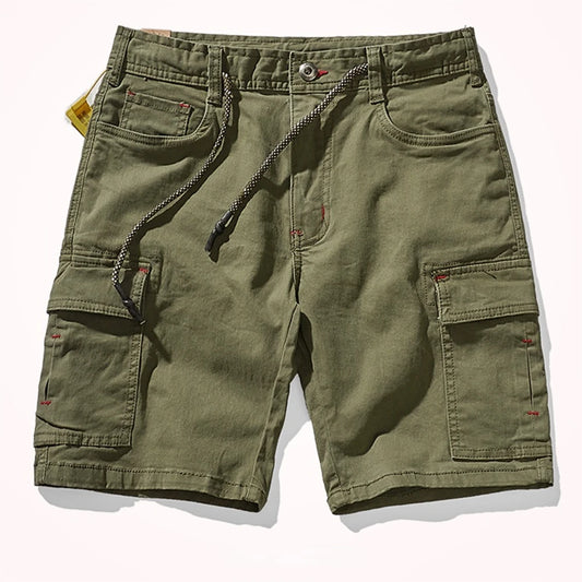 Bermuda Campeur Coton Élasthanne Vert Armée
