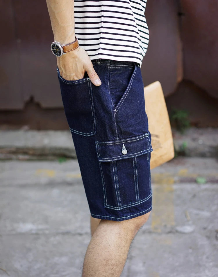 Bermuda Cardiff en Jean Denim Bleu Foncé 2