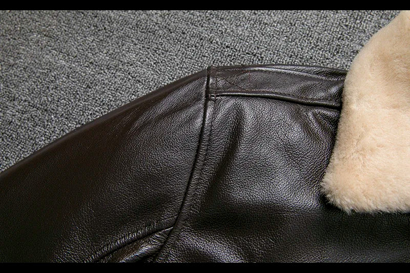 Blouson Air-Force en Cuir de Vache Détails épaule