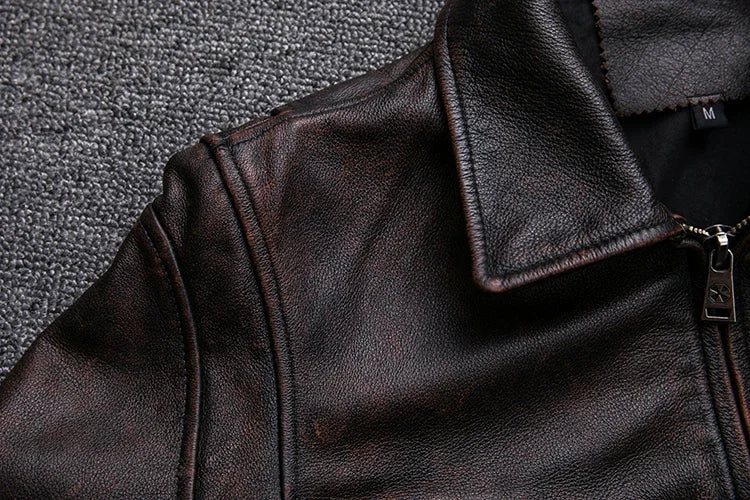 Blouson Colorado en Cuir de Vache Détails Col