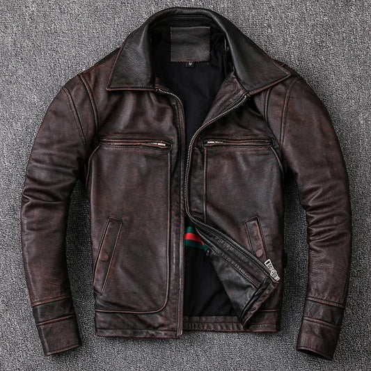 Blouson Colorado en Cuir de Vache Marron
