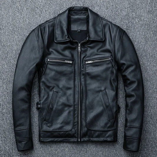 Blouson Colorado en Cuir de Vache Noir