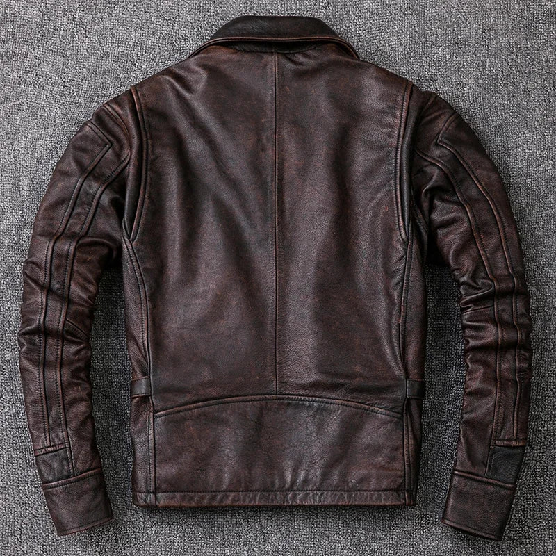 Blouson Colorado en Cuir de Vache Marron Dos