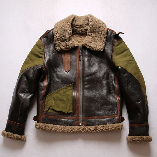 Blouson Grizzly en Cuir de Mouton et Intérieur Laine
