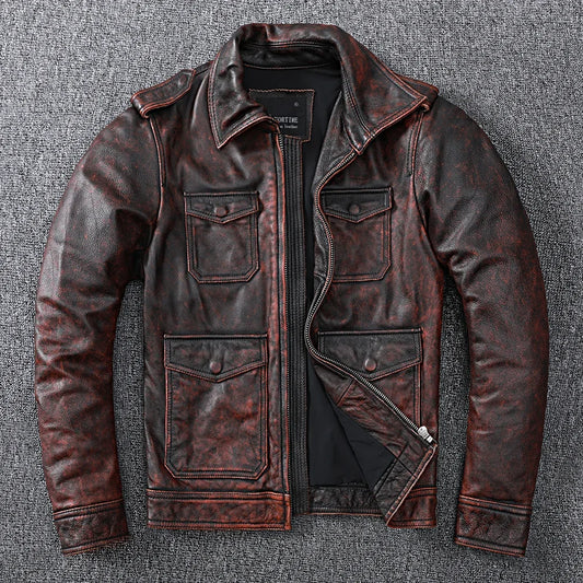 Blouson Sacramento en Cuir de Vache Marron1