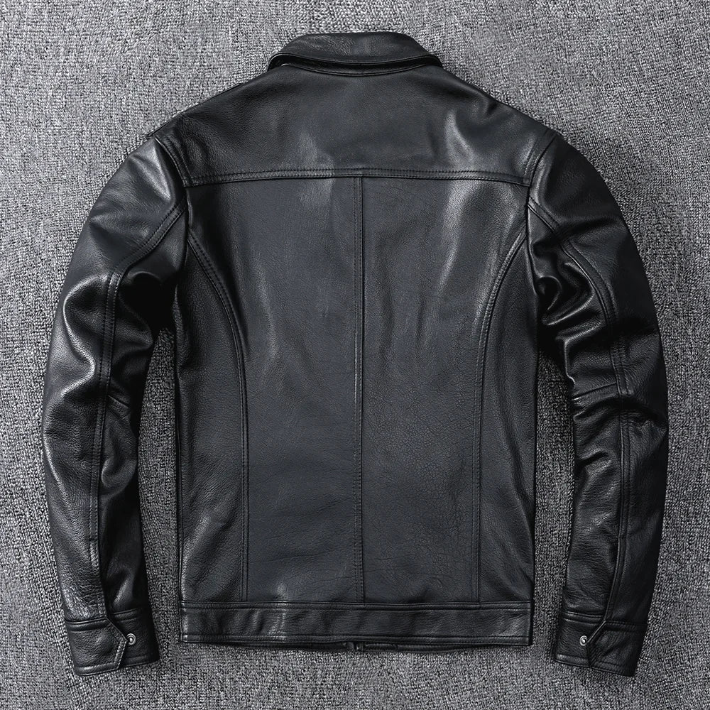 Blouson Sacramento en Cuir de Vache Noir Dos