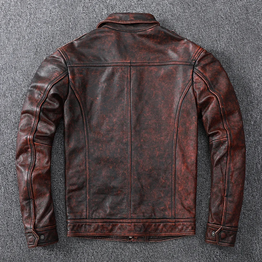 Blouson Sacramento en Cuir de Vache Marron Dos