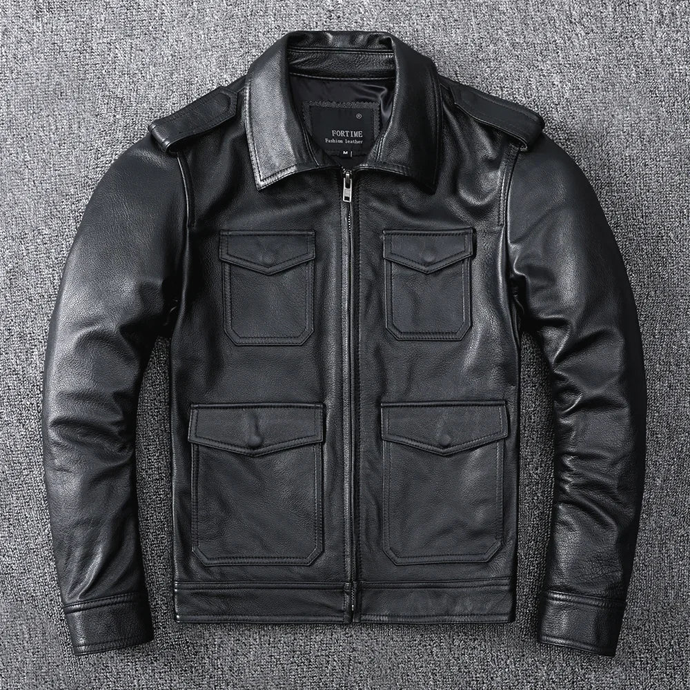 Blouson Sacramento en Cuir de Vache Noir