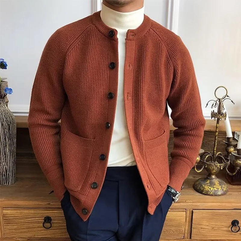 Cardigan Messieurs Camel Ouvert 2