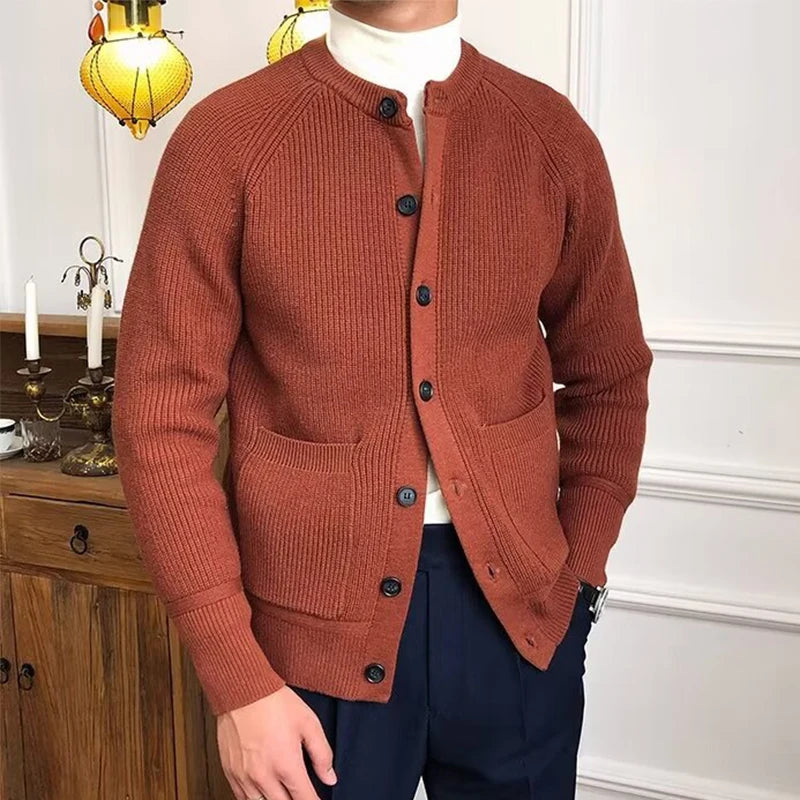 Cardigan Messieurs Camel Fermé
