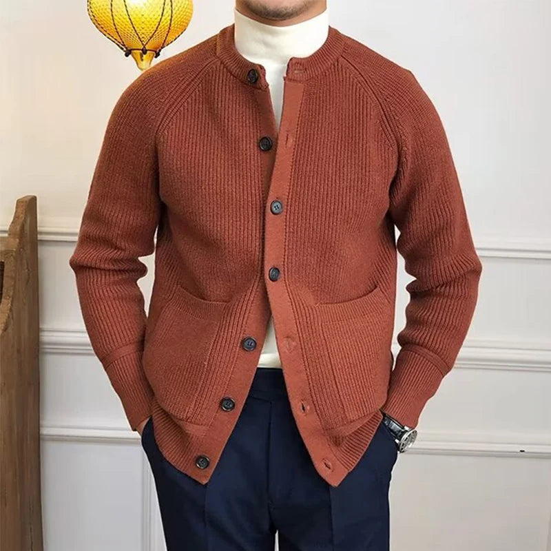 Cardigan Messieurs Camel Fermé 2