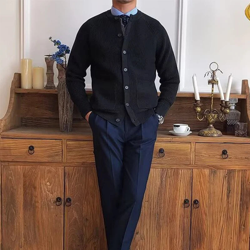 Cardigan Messieurs Noir Vu d'ensemble