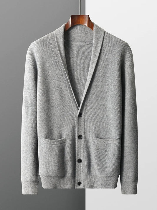 Cardigan Montmartre 100% Laine Mérinos  Gris
