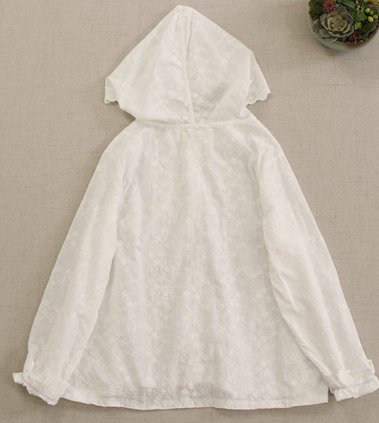Chemise Japonaise Mori Kawaii avec capuche, en coton brodé, coupe ample | SuzzaneMarket