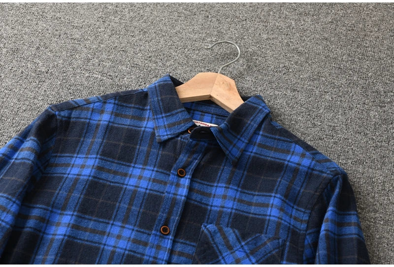 Chemise Montréal à Carreaux 100% Coton Blue Détails