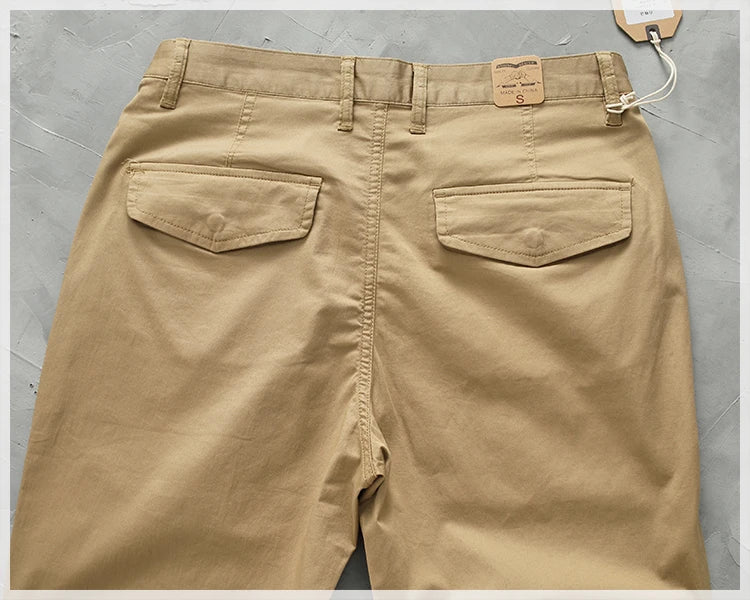 Chino Cap Ferret Coton Extensible Détails Poches Arrières