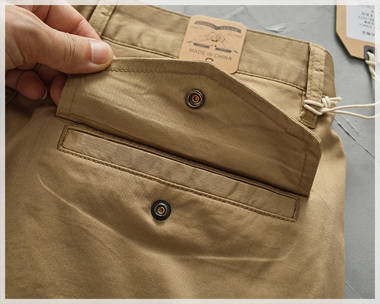 Chino Cap Ferret Coton Extensible Détails Pressions