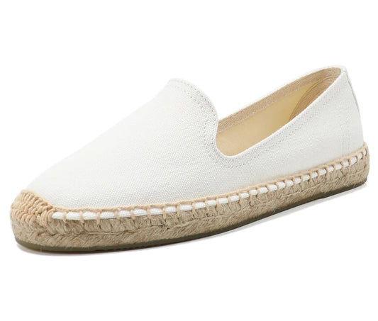 Espadrilles Classiques Unies blanches en toile avec semelle en chanvre et caoutchouc | SuzzaneMarket