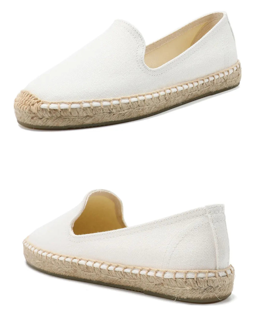 Espadrilles Classiques Unies blanches avec semelle en chanvre et caoutchouc | SuzzaneMarket