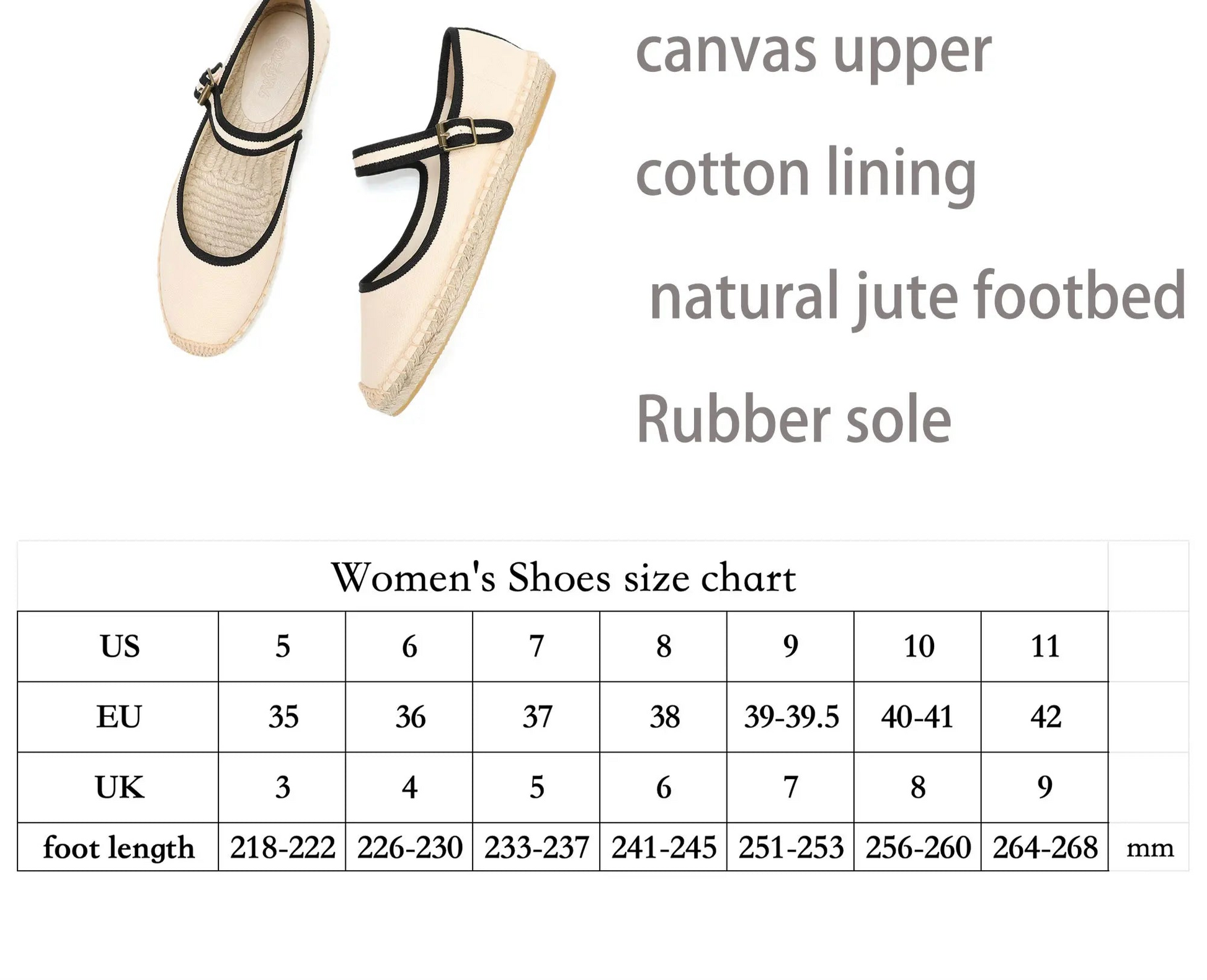 Espadrilles Mary Jane with canvas upper, cotton lining, jute footbed, and rubber sole. | SuzzaneMarket
